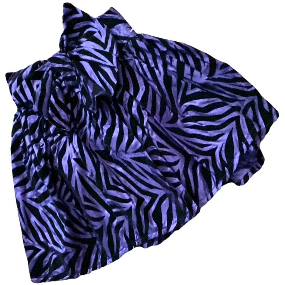 Zebra Print Mini Skirt, Ruched Pleats and Ruffles Skirt, Novelty Skater Skirt